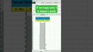 Serial number doesn't work in Excel #excel #exceltrick #exceltips #exceltutorial #excelforfresher