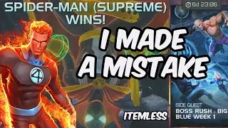 Itemless Boss Rush: Big Blue Week 1 - Human Torch, Spider-Ham & Silk - Marvel Contest of Champions