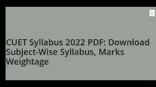 CUET syllabus 2022 subject wise syllabus, marks, weightage CUET syllabus for 2022