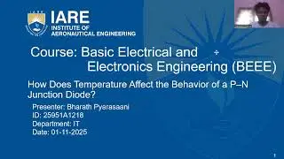 How Does Temperature Affect The Behavior Of a P--N Junction Diode /BEEE /semester 1/TechTalk