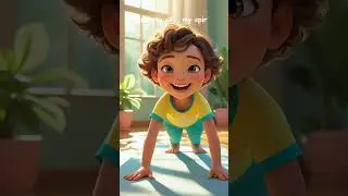 Kids Yoga & Pizza 🍕 | Fun 3D Animated Short | Yoga for Kids #Shorts