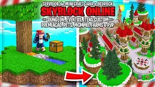 NOVO SERVIDOR de SKYBLOCK ONLINE com DUNGEONS, ECONOMIA, DESAFIOS e COMUNIDADE ATIVA para MINECRAFT
