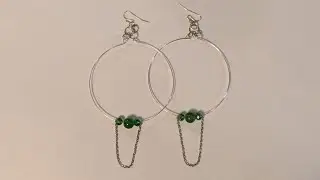 Memory Wire Dangle Hoops with Chain