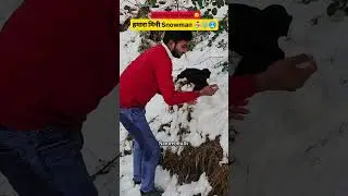 hamara Mini Snowman ☃️😲🥶 | Snowman Making | First Snowfall Masti | #snowman #snowfall #snow #shimla