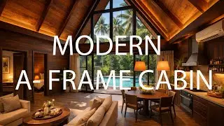 Tour at Modern A- Frame Cabin/ Cozy A frame Cabin House/ Tiny House/ A-  Frame Cabin Design