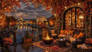 Outdoor Caf&eacute; Jazz Ambience 🍂 Autumn in Rome ~ Relaxing Jazz Instrumental for Study & Focus