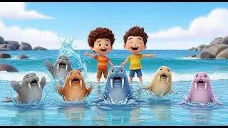 Five Little Walruses Splash Splash Splash | Nursery Rhymes for Kids & Baby Songs