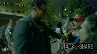 Rep George Santos meets January 6 defendant supporters outside DC Jail