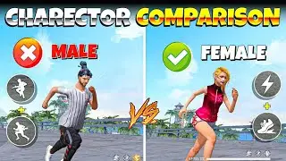 ⚡ MALE VS FEMALE CHARACTER COMPARISON IN FREE FIRE || WHICH CHARACTER MOVEMENT IS GOD LEVEL 🤯
