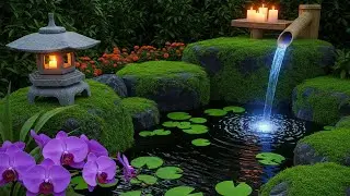 Healing Zen Garden Ambience 🕯️ Gentle Waterfall & Nature Sounds for Meditation and Inner Peace