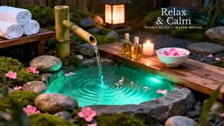 Relaxing Sleep Music with Bamboo Water Sound🌿Insomnia Relief,Calm Anxiety,Stress Relief & Meditation