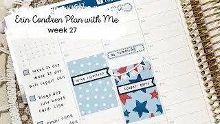 Erin Condren Weekly Plan with Me | PlannerKate KIT-530 Stars and Stripes