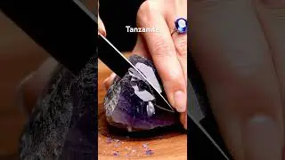 Cutting Tanzanite | Mesmerizing ASMR Crystal Reveal in 4K #shorts