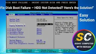 🛠️ Fix &ldquo;Disk Boot Failure &ndash; HDD Not Detected&rdquo; 🚫💽 | Quick & Easy Solution!