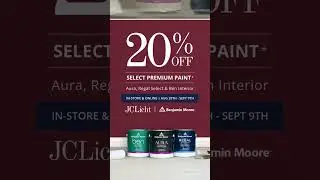 Labor Day Paint Sale! 🎨 Save 20% on Premium Interior Paints: Aura, Regal Select & Ben