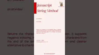 at() (ES2022) || JS String Methods Course #js #javascript #stringmethod #short #vionalacademytech