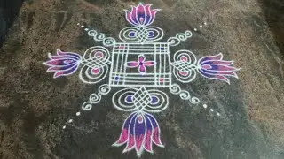 🌹5*5 dot sankranti special rangoli design 🌹