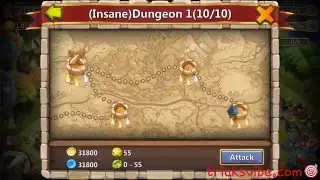 Castle Clash Insane Dungeon 1-8 without mino,vlad,santa,sm(f2p heroes only)