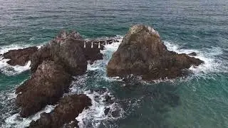 2025 Dec 16 itoshima 絲島市 #Sakurai Shrine Futamigaura Torii 櫻井神社 二見ヶ浦 海中大鳥居4k (DJI Mini5 Pro)