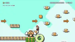 12 Item Challenge-Sky Vine Jump by NFuse_Greg - Super Mario Maker - No Commentary 1AG