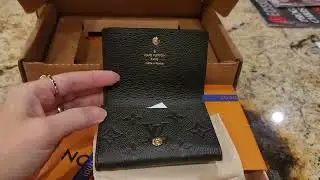 Unboxing Louis Vuitton  Card Holder Black Noir Monogram Empreinte Leather M58456
