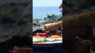 Cooking Full English Breakfast on a Hot Stone