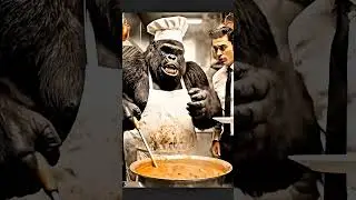 King Kong Master Chef Cooking Food In a Restaurant Funny Video