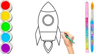 Rocket Drawing painting and colouring video for kids Toddlers art