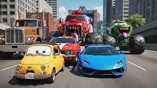 Police Cars vs Zombie Monster Trucks   BeamNG Drive Crash Compilation
