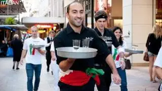 The Italian Waiters Race in Queen Street Mall during Italian Week 2011.