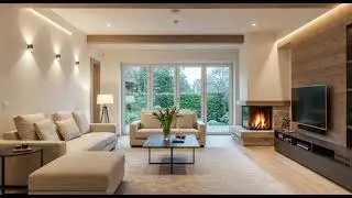 Luxury Living Room Design | Large TV Setup, Ambient Lighting & Modern Decor