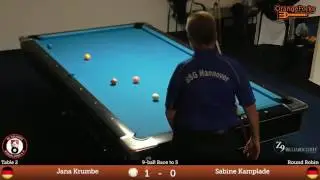 Melanie S&uuml;ssenguth v Sabine Kamplade | Round Robin | Ladies GP 9-ball 2017 | BC Colours D&uuml;sseldorf