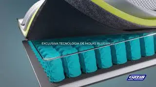 Mola BlueWave, alta flexibilidade e resist&ecirc;ncia a impactos, uma cria&ccedil;&atilde;o exclusiva da Gazin Colch&otilde;es.
