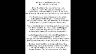 A Ritual To Read To Each Other By William E Stafford