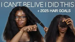 I Trimmed My Own Hair?! 🫣 + My Natural Hair Goals for 2025