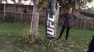 RAZOR ROB training Rebekah V In Muay Thai kickboxing
