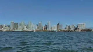 15 Minutes of San Diego Skyline from the harbor - Ambient Acoustic Music