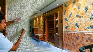 Latest  wall putty texture design | Entrance wall texture design