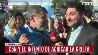 Alfredo Casero habló con C5N en la marcha 