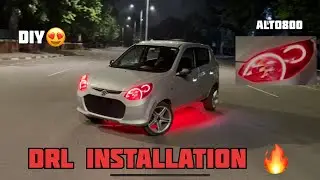 DRL INSTALLATION IN ALTO800 #alto800 #drl #customheadlights #chandigarh