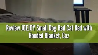 Review JOEJOY Small Dog Bed Cat Bed with Hooded Blanket, Cozy Cuddler Luxury Puppy Pet Bed, Donut Ro
