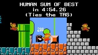 Super Mario Bros. Spliced human sum of best speedrun in 4:54.265 (Ties TAS)