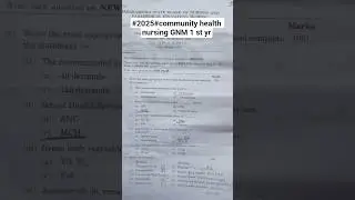 #2025 #community health nursing#question paper#gnm1styr