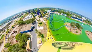 Steel Eel - Seaworld San Antonio - Onride - 4K - Wide Angle