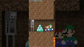 Help Wither😢Waluigi, Wario  VS Mario, Luigi&hearts;️  #shortvideo #supermario #minecraft #supermarios