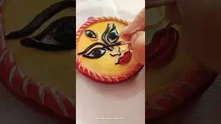 Durga maa face with clay 😍// diy clay art ideas 💡#clay #art #durgapuja #trending #diy #craft .