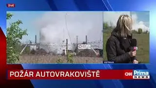V Ostravě hoří 1500 tun vraků, na místě zasahuje stovka hasičů. Lidé nemají vycházet