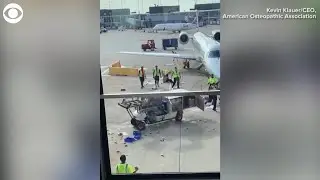 A catering cart spun out of control at Chicago's O'Hare International Airport