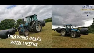 DRAWING SILAGE BALES WITH FORD 7610 & NEWHOLLAND TM150 WITH DOUUBLE FLEMING LIFTER | Silage 2020