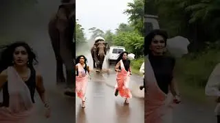 Grace meets danger &mdash; two sarees, one wild escape! 🐘👣🌿